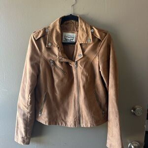 Levi's Women's Tan Suede Asymmetrical Moto Jacket